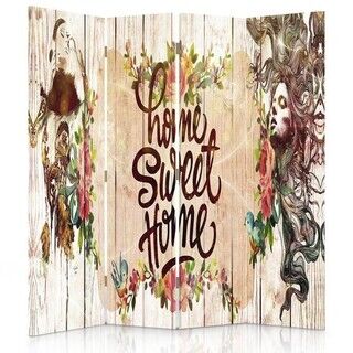 Raumteiler Beidseitig drehbar, Home sweet home Aufschrift - (145x170)
