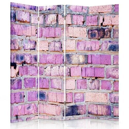 Raumteiler Beidseitig drehbar, Rosa Ziegelwand - (145x170)