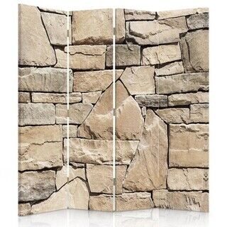 Raumteiler Beidseitig drehbar, Beige Sandsteinwand - (145x170)