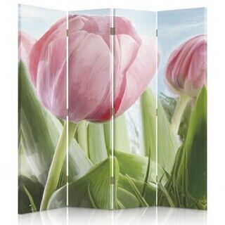 Raumteiler Beidseitig drehbar, Große rosa Tulpe - (145x170)