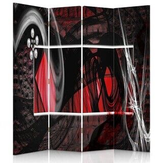 Raumteiler Beidseitig drehbar, Rote expressive Abstraktion - (145x170)