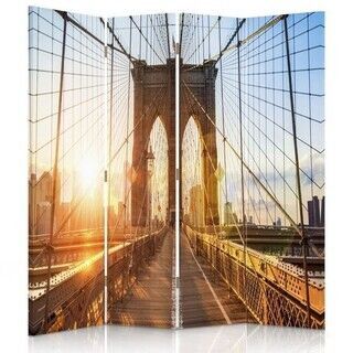 Raumteiler Beidseitig drehbar, Sonnenaufgang auf der Brücke - (145x170)