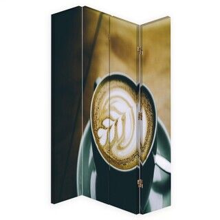Raumteiler Beidseitig drehbar, Gemustert Kaffee - (145x170)