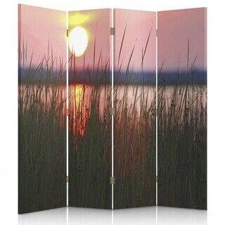 Raumteiler Beidseitig drehbar, Sonnenuntergang am See - (145x170)