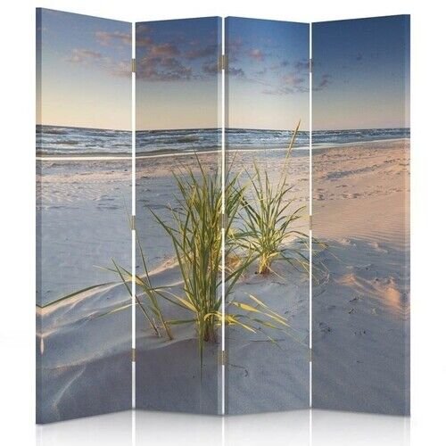 Raumteiler Beidseitig drehbar, Violettes Licht über dem Strand - (145x170)