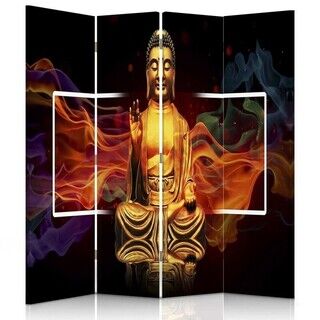 Raumteiler Beidseitig drehbar, Feuer Buddha - (145x170)