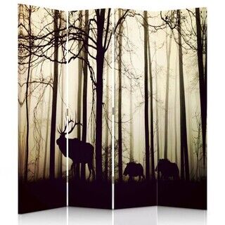 Raumteiler Beidseitig drehbar, Tiere im Wald - (145x170)