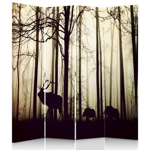 Raumteiler Beidseitig drehbar, Tiere im Wald - (145x170)