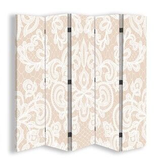 Raumteiler Beidseitig, Beige Ornament - (180x170)