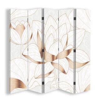 Raumteiler Beidseitig, Lotusblume in Beige - (180x170)