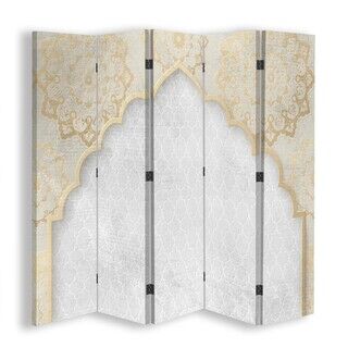 Raumteiler Beidseitig, Orientalisches Muster in Gold - (180x170)