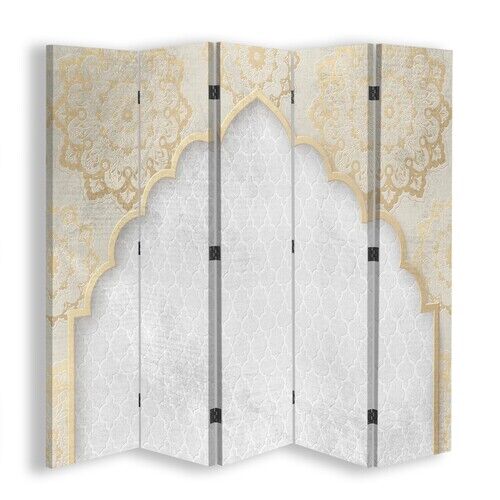 Raumteiler Beidseitig, Orientalisches Muster in Gold - (180x170)