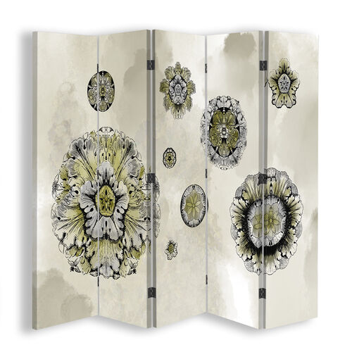 Raumteiler Beidseitig, Blumige geometrische Formen - (180x170)