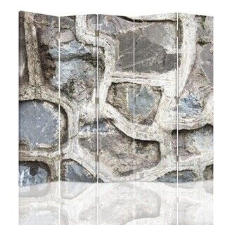 Raumteiler Beidseitig, Graue Steinwand - (180x170)