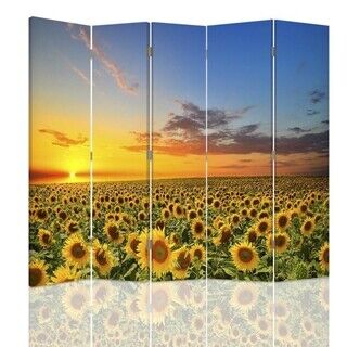 Raumteiler Beidseitig, Landschaft mit Sonnenblumen - (180x170)