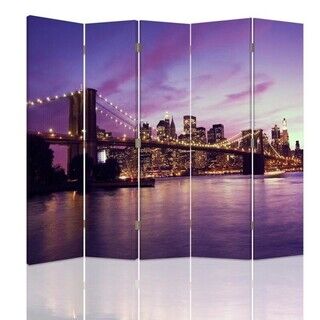 Raumteiler Beidseitig, Manhattan in Lila getaucht - (180x170)