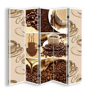 Raumteiler Beidseitig PIN IT, Kaffee in seinen verschiedenen Facetten - (180x170)