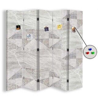 Raumteiler Beidseitig PIN IT, Geometrie & Pastellfarben - (180x170)