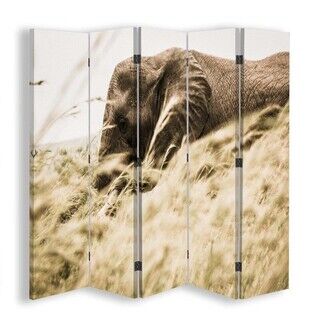 Raumteiler Beidseitig drehbar, Elefant wandert - (180x170)