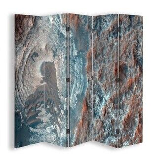 Raumteiler Beidseitig drehbar, Abstrakte Landschaft aus der Vogelperspektive - (180x170)