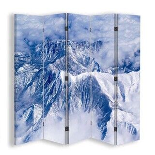 Raumteiler Beidseitig drehbar, Schneebedeckte Berge - (180x170)