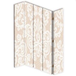 Raumteiler beidseitig drehbar, Beige Ornament - (180x170)