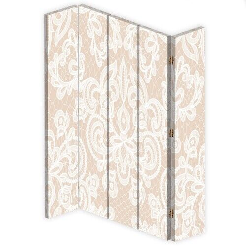 Raumteiler beidseitig drehbar, Beige Ornament - (180x170)
