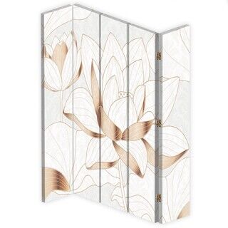Raumteiler Beidseitig drehbar, Lotusblume in Beige - (180x170)