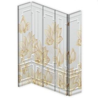 Raumteiler Beidseitig drehbar, Blumendesign - (180x170)