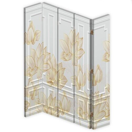 Raumteiler Beidseitig drehbar, Blumendesign - (180x170)