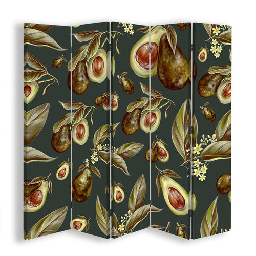 Raumteiler Beidseitig drehbar, Avocado-Fruchthälften - (180x170)