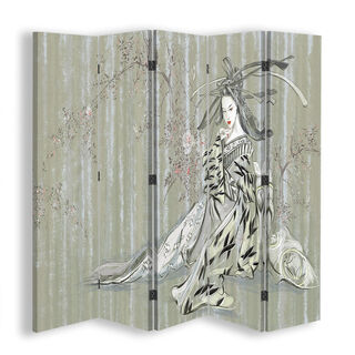 Raumteiler Beidseitig drehbar, Traditionelle japanische Geisha - (180x170)