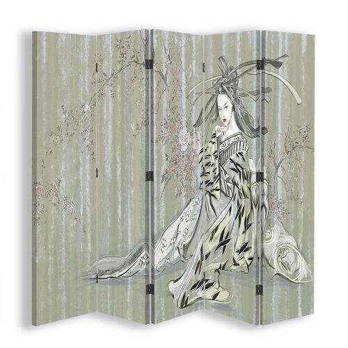 Raumteiler Beidseitig drehbar, Traditionelle japanische Geisha - (180x170)