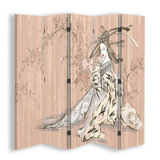 Raumteiler Beidseitig drehbar, Traditionelle japanische Geisha - (180x170)