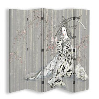 Raumteiler Beidseitig drehbar, Traditionelle japanische Geisha - (180x170)