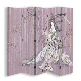 Raumteiler Beidseitig drehbar, Traditionelle japanische Geisha - (180x170)