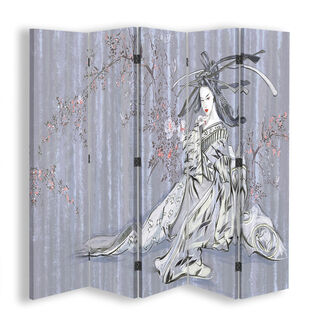 Raumteiler Beidseitig drehbar, Traditionelle japanische Geisha - (180x170)
