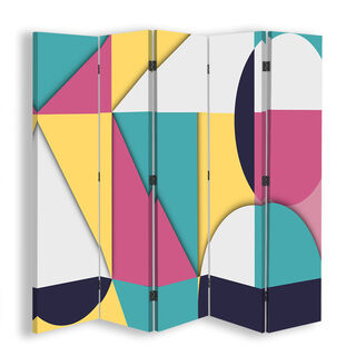 Raumteiler Beidseitig drehbar, Geometrische Formen Abstraktion - (180x170)