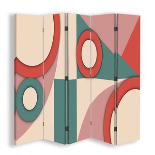 Raumteiler Beidseitig drehbar, Geometrische Formen Abstraktion - (180x170)