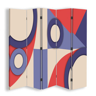 Raumteiler Beidseitig drehbar, Geometrische Formen Abstraktion - (180x170)