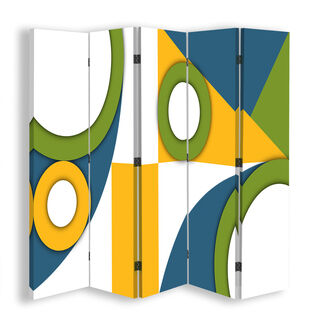Raumteiler Beidseitig drehbar, Geometrische Formen Abstraktion - (180x170)
