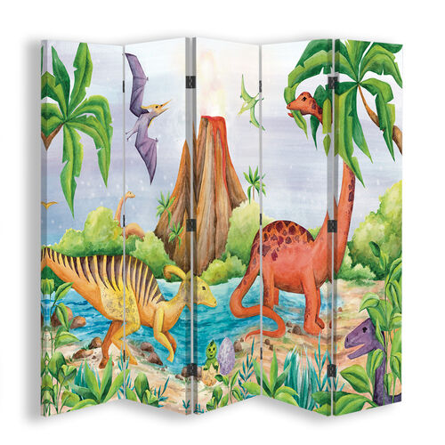 Raumteiler Beidseitig drehbar, Dinosaurier am See - (180x170)