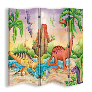 Raumteiler Beidseitig drehbar, Dinosaurier am See - (180x170)