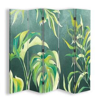 Raumteiler Beidseitig drehbar, Monstera-Blätter - (180x170)