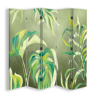 Raumteiler Beidseitig drehbar, Monstera-Blätter - (180x170)