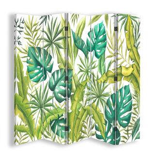 Raumteiler Beidseitig drehbar, Monstera-Blätter - (180x170)