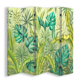 Raumteiler Beidseitig drehbar, Monstera-Blätter - (180x170)