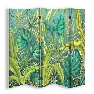 Raumteiler Beidseitig drehbar, Monstera-Blätter - (180x170)
