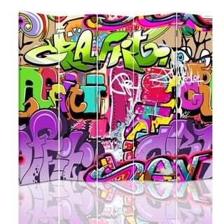 Raumteiler Beidseitig drehbar, Graffiti-Abstraktion - (180x170)