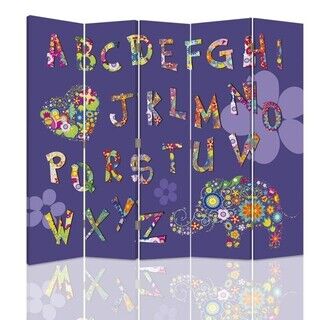 Raumteiler Beidseitig drehbar, Alphabet für Kinder - (180x170)